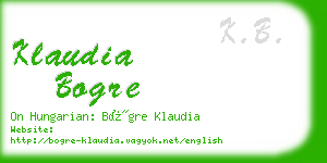 klaudia bogre business card